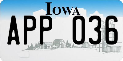 IA license plate APP036