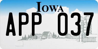IA license plate APP037