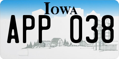 IA license plate APP038