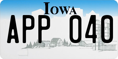 IA license plate APP040