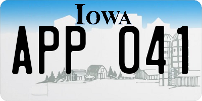 IA license plate APP041
