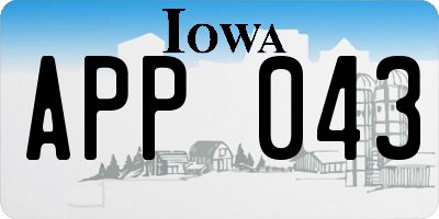 IA license plate APP043