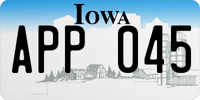 IA license plate APP045