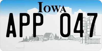 IA license plate APP047