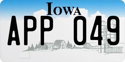 IA license plate APP049