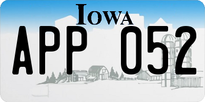 IA license plate APP052