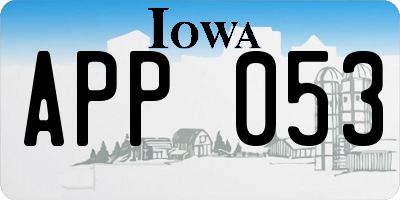 IA license plate APP053