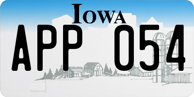 IA license plate APP054