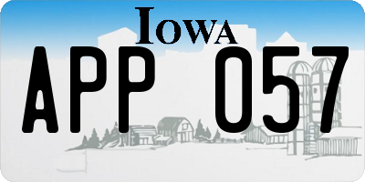 IA license plate APP057