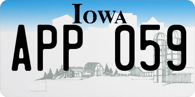 IA license plate APP059