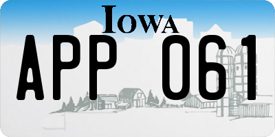 IA license plate APP061