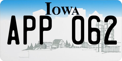 IA license plate APP062