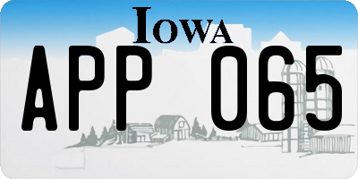 IA license plate APP065