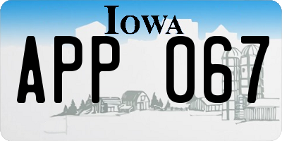 IA license plate APP067