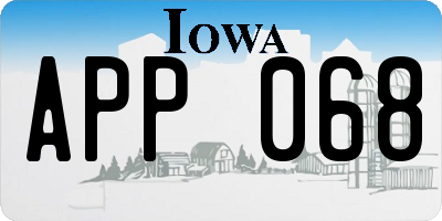 IA license plate APP068