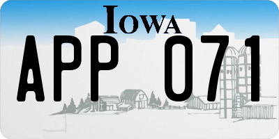 IA license plate APP071
