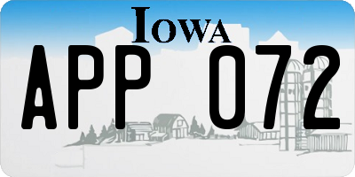 IA license plate APP072
