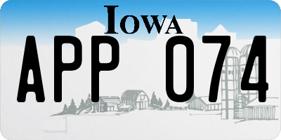 IA license plate APP074