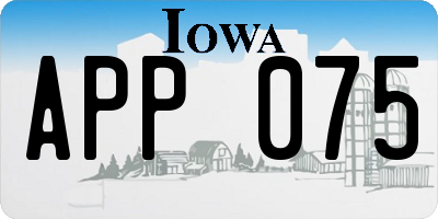 IA license plate APP075