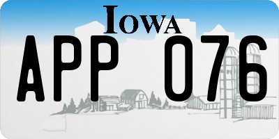 IA license plate APP076