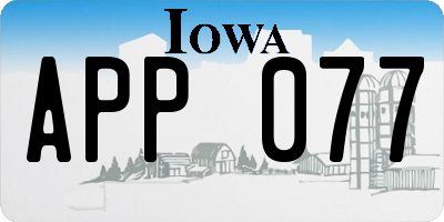 IA license plate APP077