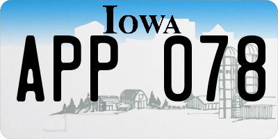 IA license plate APP078