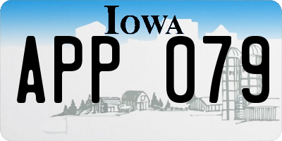 IA license plate APP079