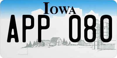 IA license plate APP080