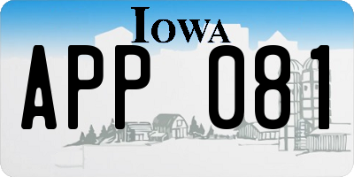 IA license plate APP081