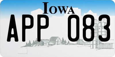 IA license plate APP083