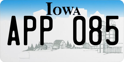 IA license plate APP085