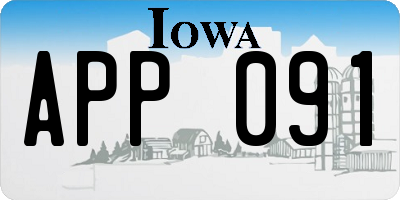 IA license plate APP091