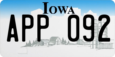 IA license plate APP092