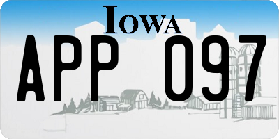 IA license plate APP097