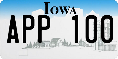 IA license plate APP100