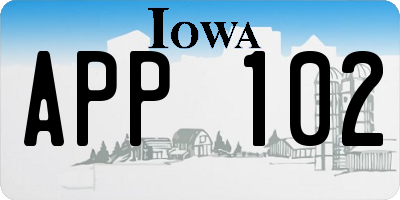 IA license plate APP102