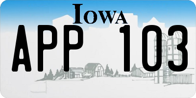 IA license plate APP103