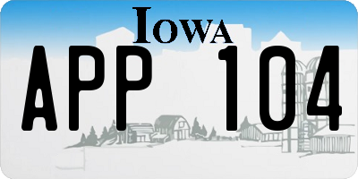 IA license plate APP104