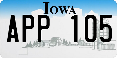 IA license plate APP105
