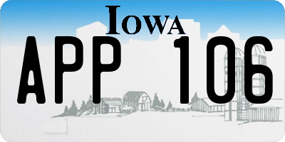 IA license plate APP106