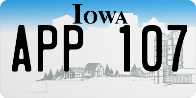 IA license plate APP107