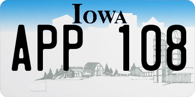 IA license plate APP108