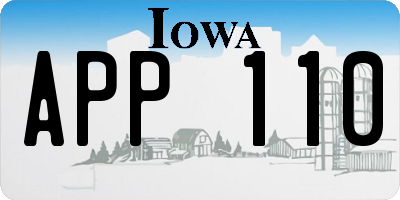 IA license plate APP110