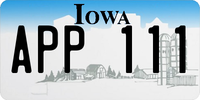 IA license plate APP111