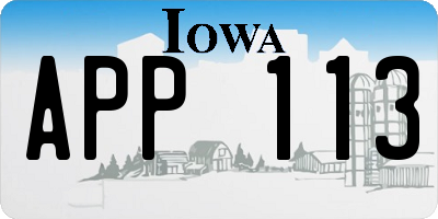 IA license plate APP113
