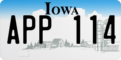 IA license plate APP114
