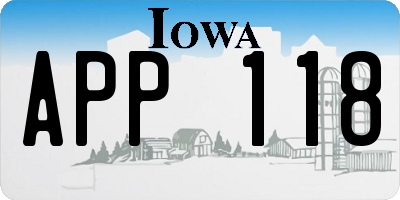 IA license plate APP118