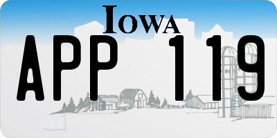 IA license plate APP119