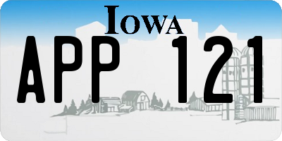 IA license plate APP121