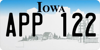 IA license plate APP122